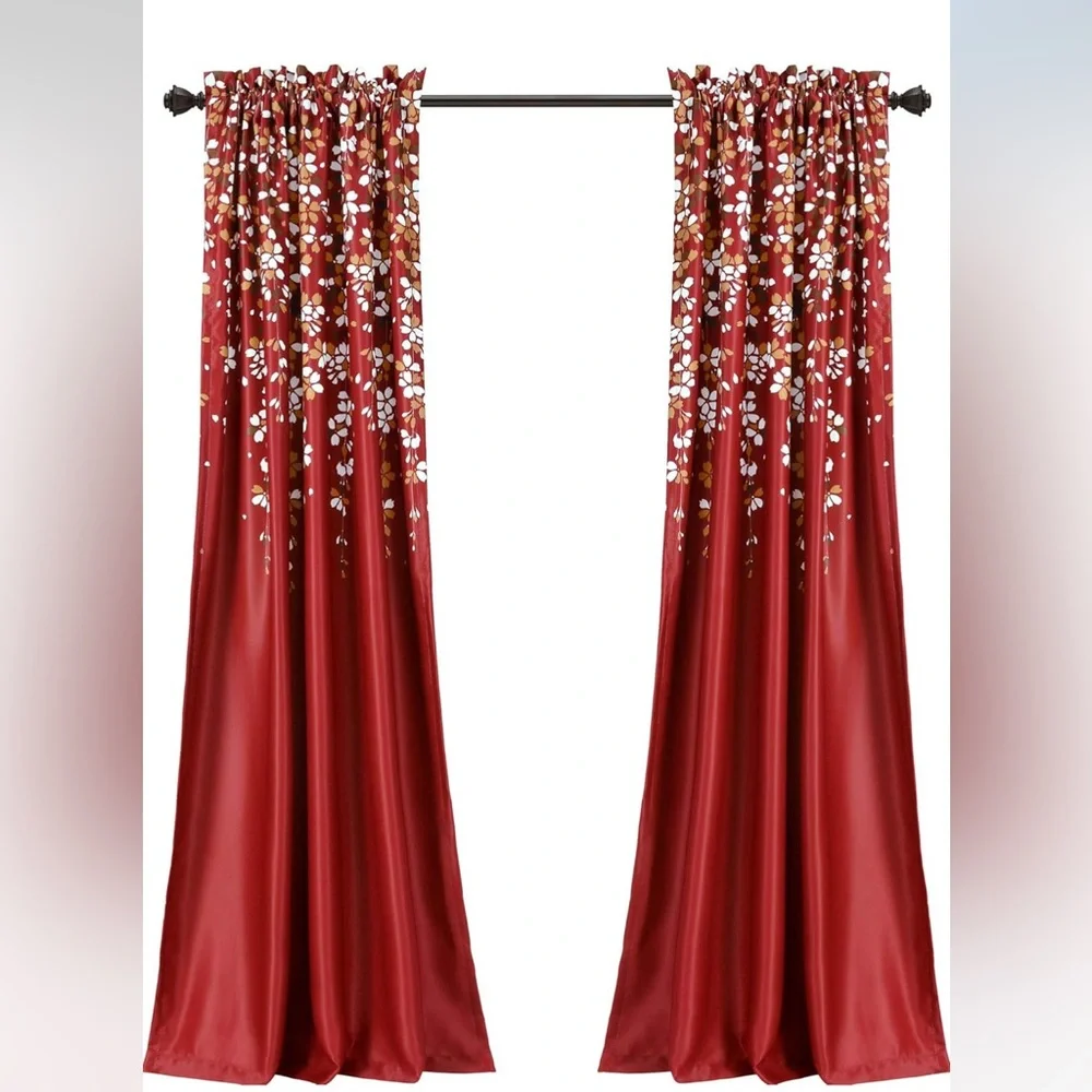Lush Decor Weeping Flowers Room Darkening Curtain Panel Pair - Picture 3 of 9